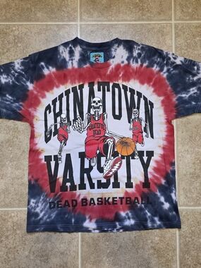 Chinatown Market Skeleton Basketball Tie Dye Tee Size M
